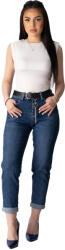 Pantaloni Chic Blugi Dama Mom Fit Albastri inchis Isabella