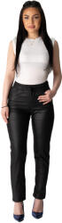 Pantaloni Chic Pantaloni Boyfriend Vatuiti din Piele Ecologica Negri Claire