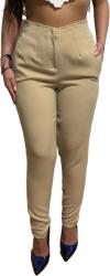 Pantaloni Chic Pantaloni Cu Pliuri In Talie Crem Valeria