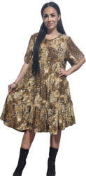 Pantaloni Chic Rochie Marime Mare din material tip piersica, lejera si vaporoasa animal print Isabella