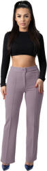 Pantaloni Chic Pantaloni Eleganti Gri cu Talie Inalta Madelyn