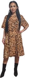 Pantaloni Chic Rochie Marime Mare din material tip piersica, lejera si vaporoasa animal print Sophia