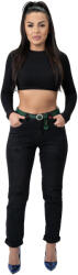 Pantaloni Chic Blugi Dama Mom Fit Negri Valerie