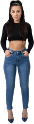 Pantaloni Chic Blugi Dama Albastri Skinny Elastici cu Talie inalta Melanie