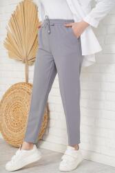 Pantaloni Chic Pantaloni Dama Gabriella Cu Elastic In Talie, Gri