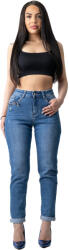 Pantaloni Chic Blugi Dama Mom Fit Albastri Claire