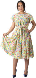 Pantaloni Chic Rochie Vaporoasa Imprimeu Floral Galben Joly