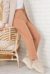 Pantaloni Chic Pantaloni Dama Gabriella Cu Elastic In Talie, Bej