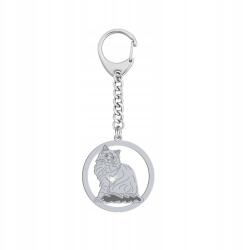 Mejk Jewellery Ezüst kulcstartó Szibériai macska 925 Ékszer Ajándék Gravírozás Ingyenes (gadżet do kluczy z Kot Syberyjski)