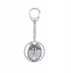 Mejk Jewellery Ezüst kulcstartó 925 Suomenlapinkoira kutyával Ajándék Nő Gravírozás Ingyenes (brelok na urodziny z Suomenlapinkoira)