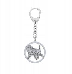 Mejk Jewellery Ezüst kulcstartó kutyával Pinczer Majom 925 Ajándék Nő Gravírozás (Brelok Pinczer Małpi - Affenpinscher)