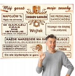 GrawerniaDDZ Garázs Szabályok Fa Tábla Olcsó (ZGS)