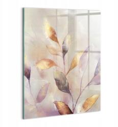 Wallfluent Üveg Fotókép Nappaliba Modern Arany Levélkés Növény 60x80 (010010010230100274341)