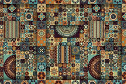 DecorOutlet Vinil szőnyeg teraszra, dekoratív Patchwork mintás szőnyeg 100x150 cm (010260360050000019224)