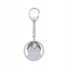 Mejk Jewellery Ezüst kulcstartó Skót macska lógó 925 ékszer Gravírozás (gadżet do kluczy z Kot Szkocki Zwisłouchy)