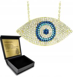 Ottomania Lánc Nyaklánc Arany Ezüst Próféta Szem Amulett Doboz Gravírozás Ingyenes (521n)