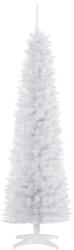 HOMCOM Brad de Craciun artificial din PVC cu 390 ramuri si baza din plastic, design inalt si ingust, Φ55x180cm, alb HOMCOM | Aosom RO (830-182WT)