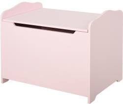 HOMCOM Bancă Depozitare Jucării Copii, Capac Pneumatic, Lemn, 60x40x48cm, Roz | Aosom Romania (311-013PK)