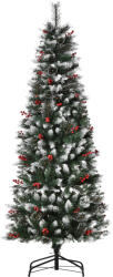 HOMCOM Brad de Craciun cu fructe si conuri de brad 180cm, brad verde baza detasabila, decoratiune de Craciun HOMCOM | Aosom Romania (830-363V01)