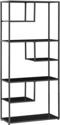 HOMCOM Biblioteca cu 7 nivele din PAL si otel pentru sufragerie, dormitor si birou, 83x34x180 cm, negru HOMCOM | Aosom Romania (838-305V00BK) Raft