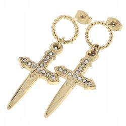 Xuping 2516 Arany színű, sebészeti acél fülbevaló, lógós, celebstílusú kereszt