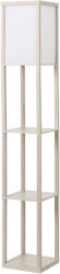 HomCom Lampă de podea cu rafturi integrate, Suport E27, 40W, Design Modern din MDF, 26x26x160cm, Stejar | Aosom Romania (833-623V90AK)