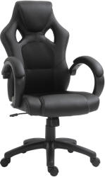 HomCom Scaun pentru birou, cu roti rotative la 360°, scaun gaming, inaltimea reglabila, Negru | Aosom Romania (A2-0089)