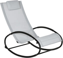 Outsunny Sezlong Ergonomic Zero-Gravity, Design Modern cu Pernă, Material Tesatura Confortabil, Gri | Aosom Romania (84A-090GY) Balansoar