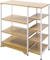 HOMCOM Raft Bucătărie Stil Industrial, Dulap cu 7 Rafturi, Design Modern, Alb, Soluție Depozitare Elegantă | Aosom Romania (801-217) Raft