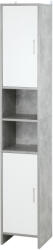 Kleankin Dulap Baie Kleankin pentru Economisire Spațiu, cu 2 Uși din PAL, Efect Ciment, Gri-Alb, Dimensiuni 30x30x180cm, Ideal pentru Organizare | Aosom Romania (834-379)