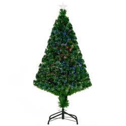 HOMCOM Brad de Craciun cu Fribra Optica si Suport din PVC Foarte Des, decoratiune de craciun, brad Φ60×120cm HOMCOM | Aosom Romania (02-0349)
