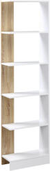 HOMCOM Bibliotecă de Perete cu 5 Rafturi și Dispozitiv Anti-Răsturnare din PAL 45x21x170 cm Alb Stejar | Aosom Romania (833-803) Raft