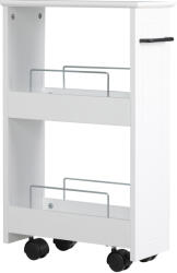 Kleankin Cărucior Multifuncțional pentru Baie și Bucătărie, Spațiu-Eficient, din MDF, 42.5x20.3x66.7 cm, Design Compact | Aosom Romania (838-280V00WT) Raft