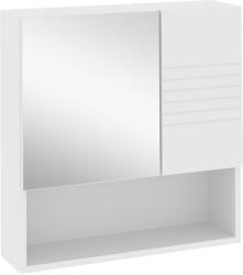 Kleankin Dulapior de Baie cu Oglindă Suspendat, Rafturi Reglabile, Design Compact, 54x15x55cm, Alb | Aosom Romania (834-369)