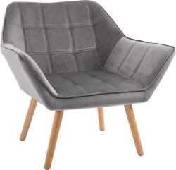 HOMCOM Fotoliu Living HOMCOM Stil Nordic din Lemn cu Efect de Catifea Gri pentru Sufragerie sau Birou, Dimensiuni 67x61.5x71cm | Aosom România (833-799V00GY)