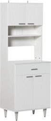 HOMCOM Dulap Mare de Bucătărie Clasic, Design Elegant din Lemn, Finisaj Alb, Spațios și Versatil, Ideal pentru Orice Bucătărie | Aosom Romania (835-344) Bufet