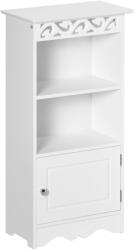 HOMCOM Dulapior pentru Baie din Lemn, Decor Floral Sculptat, Mobilier pentru organizare baie Alb HOMCOM | Aosom RO (834-199) Comoda