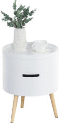 HomCom masuta de cafea rotunda, Φ38 x 48, 3cm, lemn, alb | Aosom Romania (833-874) Masa de cafea