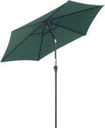 Outsunny Umbrelă Reclinabilă pentru Plajă și Grădină, Aluminiu și Poliester, Φ2.6×2.35m, Verde Închis | Aosom Romania (84D-032GN)