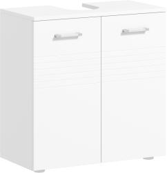 Kleankin Mobilier Baie Subchiuvetă Kleankin cu 2 Uși, Spațiu de Stocare Eficient, din Lemn, Alb, 60x30x62.5cm | Aosom Romania (834-375)