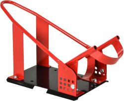HOMCOM Suport Frontal Metalic pentru Motociclete, Capacitate 450 kg, cu Secțiuni Pre-găurite, 27.5x51-69x34 cm, Negru | Aosom Romania (AA0-073)