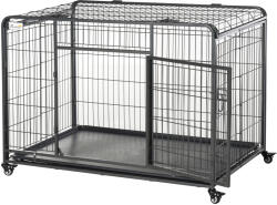 PawHut Cusca Caini Pliabilă Mobilă cu 4 Roți și Mâner 125x76x81cm Ușor de Transportat | Aosom Romania (D02-052V02)