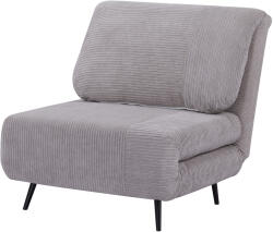 HOMCOM Fotoliu Pat 2 in 1 HOMCOM reglabil pe 3 niveluri, captuseala din spuma, structura din lemn, otel si efect de catifea gri | Aosom Romania (839-463V01LG)