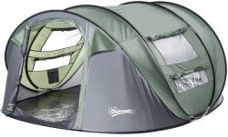 Outsunny Cort de Camping Pop Up pentru 2 Persoane cu 2 Uși, 4 Ferestre și Înveliș Impermeabil, 263.5x220x123 cm, Verde | Aosom Romania (A20-169) Cort