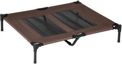 PawHut Sezlong Caini Metal și Panza Oxford, Confort Superior 92x76x18cm, Maro și Negru | Aosom Romania (D04-033)