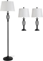 HomCom Set 3 Lampi pentru Interior (2 de Masa si 1 de Podea), Design Modern, pentru Living sau Dormitor | Aosom Romania (B31-179)