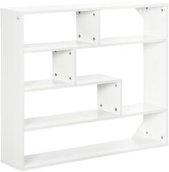 HOMCOM Biblioteca moderna de perete HOMCOM cu 4 niveluri , raft din lemn care economiseste spatiu pentru living si birou, 94x19, 5x80cm, alb | Aosom Romania (830-491V00WT) Raft