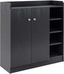HomCom Dulap pentru Pantofi, Organizator Încălțăminte cu Design Compact, 83x30x90 cm, Negru | Aosom Romania (02-0622) Pantofar