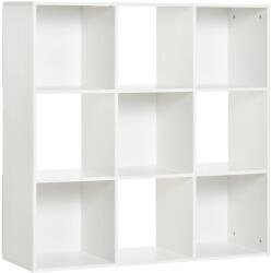 HOMCOM Biblioteca Albă pentru Casa si Birou, Raft cu Design Modern cu 9 Compartimente din Lemn, 91, 5 x 29, 5 x 91, 5 cm HOMCOM | Aosom Romania (833-422WT) Comoda