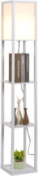 HomCom Lampa de Podea HOMCOM cu 3 Polite Integrate, Cuplare E27 Putere 40W, MDF, 26x26x160cm, Alb | Aosom Romania (833-623V90WT)